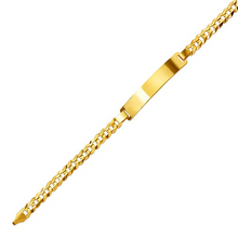 Load image into Gallery viewer, 14K Yellow Gold ID Bracelet Curb Light 7mm ID 5mm Wide Chain 7" 7.5" Engraving
