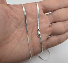 Load image into Gallery viewer, 925 Sterling Silver Thin Plain Herringbone Chain Necklace Bracelet 2mm 7" to 30"
