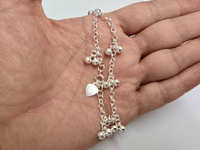 Load image into Gallery viewer, 925 Sterling Silver Anklet with Small Bells, Fits 9" to 10" Ankles

