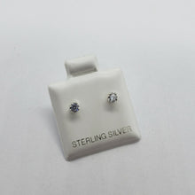 Load image into Gallery viewer, Tiny Sterling Silver Cubic Zirconia Stud Earrings Cartilage Nose Studs 2mm-4mm
