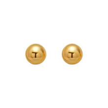 Load image into Gallery viewer, 14K Yellow or White Gold Ball Stud Earrings 8mm Wide 2grams Screw Backing
