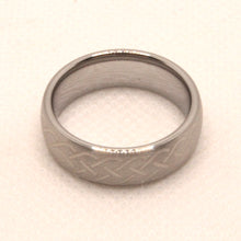 Load image into Gallery viewer, Tungsten Carbide Domed Etched Celtic Knot Brushed Finish Wedding Band Ring 8mm
