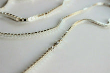 Load image into Gallery viewer, Sterling Silver Box Chain Necklace Bracelet Men Women 0.7mm ~ 3mm Size 7"-36"
