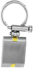 Load image into Gallery viewer, Stainless Steel Keychain Key Ring Square Tag Gold Tone Accent 1 1/2 inch
