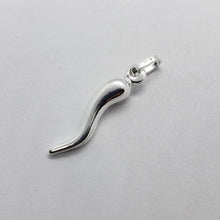 Load image into Gallery viewer, 925 Sterling Silver Italian Horn Pendant High Quality Nickel Free Men 2 Sizes
