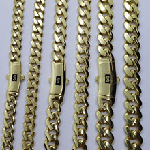 Load image into Gallery viewer, 10K Hollow Yellow Gold Miami Cuban Monaco Chain 6m~9mm Necklace Bracelet 7"-30"
