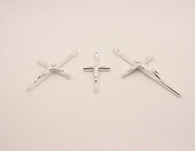 Load image into Gallery viewer, 925 Sterling Silver Skinny Cylindrical Stick Crucifix Cross Pendant 3 Sizes
