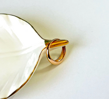 Load image into Gallery viewer, 14K Solid Yellow White Rose Gold Handmade Simple Dome Ring 5.5mm Band Size 4~10
