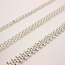 Load image into Gallery viewer, 925 Sterling Silver Linked Jubilee-Style Bracelet Lobster Clasp 3 Sizes 7" 8"
