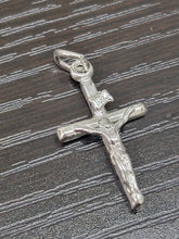 Load image into Gallery viewer, 925 Solid Sterling Silver Small Crucifix Pendant, 1 inch 24mm Height Made in USA

