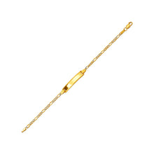 Load image into Gallery viewer, 14K White Pave Gold 5mm ID Bracelet 2.5mm Figaro Chain 6" Engraving Available
