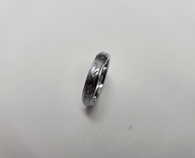 Load image into Gallery viewer, Silver Finish 4.5mm Tungsten 900 Wedding Ring Ladies Vine Pattern Hand carved
