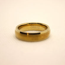 Load image into Gallery viewer, Tungsten Carbide Yellow Domed Brushed Finish Beveled Edge Wedding Band Ring 6mm
