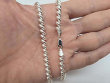 Load image into Gallery viewer, 925 Sterling Silver Thick San Marco Chain Necklace Bracelet Women 6mm 7" 16" 18"
