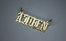 Load image into Gallery viewer, 10K Solid Yellow Gold Personalized Custom Name Pendant Charm Old English
