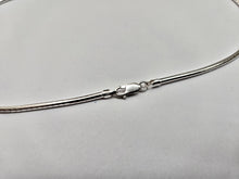 Load image into Gallery viewer, 925 Sterling Silver Round Omega Chain Necklace Women Italy 3mm 7" to 18"
