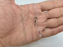 Load image into Gallery viewer, 925 Sterling Silver Adjustable Rhodium Finish Cable Chain Necklace 1.3mm 24"
