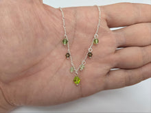Load image into Gallery viewer, 925 Sterling Silver Anklet with Peridot Beads Bicone Crystal, Fits 9"-10" Ankles
