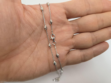 Load image into Gallery viewer, 925 Sterling Silver Oval Bead Station Necklace Bracelet Diamond Cut 3mm 7"- 18"

