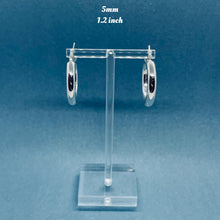 Load image into Gallery viewer, 925 Sterling Silver Tube Hoop Earrings Thickness 2mm 3mm 4mm 5mm
