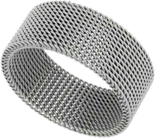 Load image into Gallery viewer, Surgical Stainless Steel 10mm Mesh Ring Wedding Band High Quality Size 5 to 14
