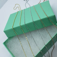 Load image into Gallery viewer, Authentic 14k Solid Gold Stamped Bead Chain Necklace 3 Color 1mm / 16" 18" 20"
