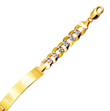 Load image into Gallery viewer, 14K White Pave Gold Curb Light ID Bracelet 11mm/11mm 8" Engraving Available
