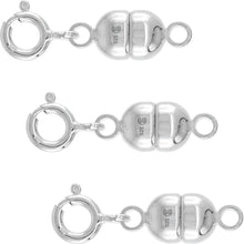 Load image into Gallery viewer, Stamped 925 Sterling Silver Magnetic Clasp Converter for Necklaces 6mm 1~3 Packs
