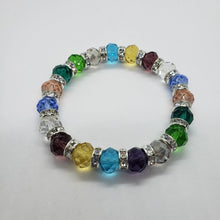 Load image into Gallery viewer, 7 Inch Elastic Nylon Strand Bracelet Glass Crystals (Emerald, Citrine, Amethyst)
