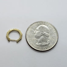 Load image into Gallery viewer, 14K Yellow White Rose Gold High Polished Huggie Hoop Earrings Octagonal 2mmx11mm

