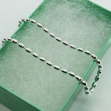Load image into Gallery viewer, Sterling Silver Oval Pallini Bead Ball Chain Necklaces Bracelets 2.5mm 7"~30"
