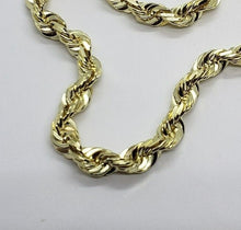 Load image into Gallery viewer, Authentic 10K YELLOW GOLD Hollow Twist Rope Link Chain Necklace 5.5mm 22"
