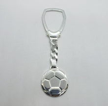 Load image into Gallery viewer, 925 Sterling Silver Key Chain Soccer Ball Futbol Football Key Ring Made in Italy
