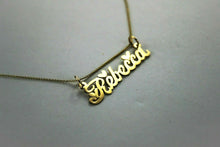 Load image into Gallery viewer, 10K Solid Yellow Gold Personalized Custom Name Pendant Charm With/out Rolo Chain
