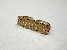 Load image into Gallery viewer, 10k Yellow Gold Nugget Style Double Finger Ring Sizes 6-13
