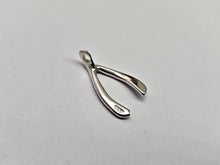 Load image into Gallery viewer, 925 Sterling Silver Large Plain Wishbone Pendant 15/16 Inch (24mm) Tall
