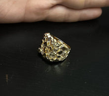 Load image into Gallery viewer, Authentic 14k Gold Nugget Ring Manly Small Medium Large Extra Large Sizes 6-13

