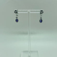 Load image into Gallery viewer, Sterling Silver Synthetic Opal Stud Earrings With Oval Shape
