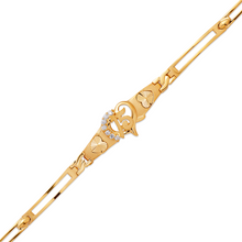 Load image into Gallery viewer, 14K Yellow Gold Fancy 15 Anos Years Pretty Heart CZ Bracelet Quinceañera Gift
