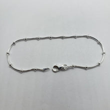 Load image into Gallery viewer, Sterling Silver Snake Chain Station Necklaces Bracelets Italy 1mm, Size 7"-30"
