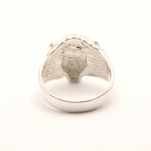 Load image into Gallery viewer, 925 Sterling Silver Diamond Cut Finish Lion Head Ring 3/4 Inch Wide, Sizes 8-13
