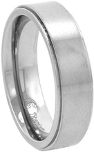 Load image into Gallery viewer, Titanium Wedding Band Ring Beveled Edges Brushed Finish Flat 6mm size 6.5 to 14
