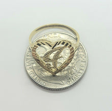 Load image into Gallery viewer, 10k Solid Yellow Gold Heart Cursive Initial Letter Ring Alphabet A-Z Size 6-12
