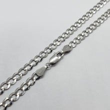 Load image into Gallery viewer, 14K Solid Gold White Cuban Link Chain Bracelet Men Women 2mm - 6mm 7" ~ 30"
