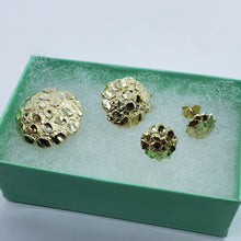 Load image into Gallery viewer, 10K Gold Authentic Nugget Round Diamond Cut Stud Earrings for Men Women 4 Sizes
