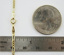 Load image into Gallery viewer, Authentic 10K Yellow Gold Hollow Figaro Chain Necklace 1.9mm Size 16" to 26"
