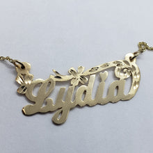 Load image into Gallery viewer, 10K Yellow Gold Personalized Handmade Name Pendant with/out Singapore Chain
