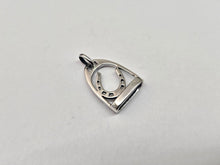 Load image into Gallery viewer, 925 Sterling Silver Small Horseshoe in Stirrup Pendant 3/4 Inch (19mm) Tall
