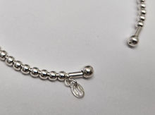 Load image into Gallery viewer, 925 Sterling Silver Wide Plain Beaded Flexible Cuff Bracelet Chain 3mm 7" Long
