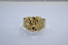 Load image into Gallery viewer, Authentic 14K Yellow Gold Nugget Ring Diamond Cut 3 Sizes &amp; Ring Size 5 ~ 13
